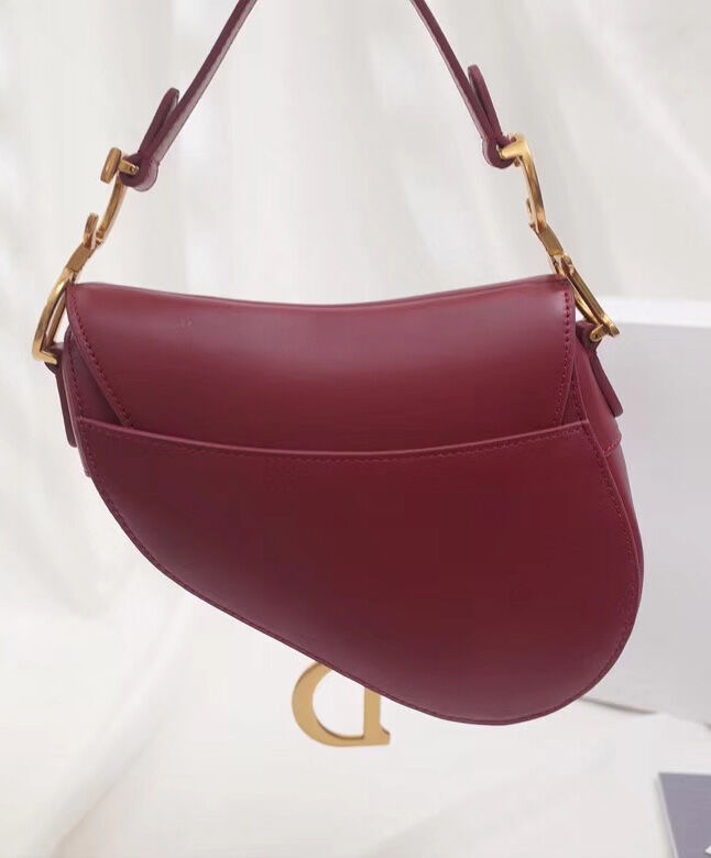 Christian Dior Mini Saddle Calfskin Bag Red